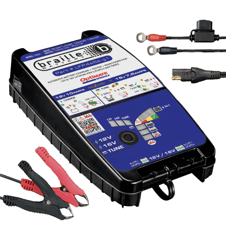 TM-661 Braille 12V 9.5A/16V 7.5A Lithium Battery Charger and Maintainer